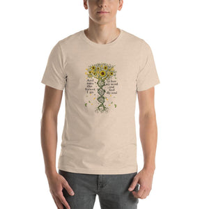 Sunflower image, and into the forest i go Unisex T-Shirt