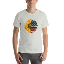 Load image into Gallery viewer, Sunflower mixed american flag pattern Unisex T-Shirt
