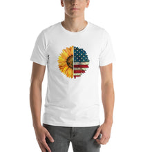 Load image into Gallery viewer, Sunflower mixed american flag pattern Unisex T-Shirt
