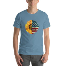 Load image into Gallery viewer, Sunflower mixed american flag pattern Unisex T-Shirt
